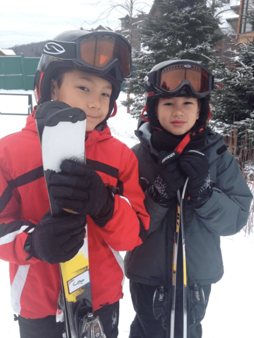 Happy little skiers... 